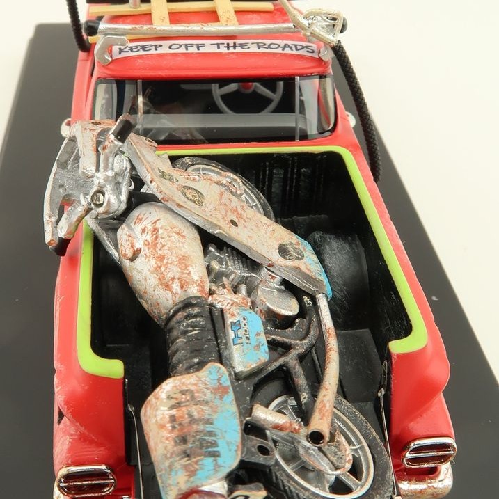 ACE Models - Holden EJ Ute Damaged with Gooses Kawasaki Bike Mad Max Resin - Scale 1:43