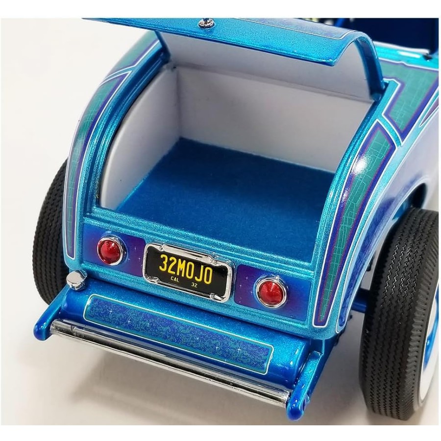 ACME A1805024 - 1932 Ford Roadster Hot Rod Blue Metallic with Flames - Scale 1:18