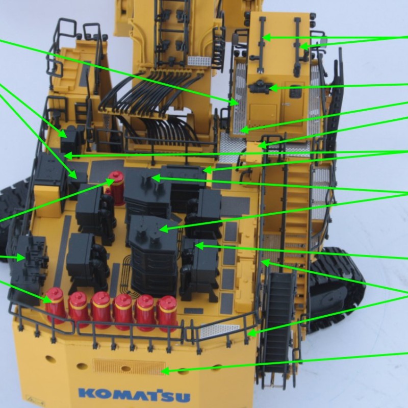 BYMO 25026/8 Komatsu PC8000-11 Diesel Mining Excavator with Front Shovel Yellow New 2022 - Scale 1:50