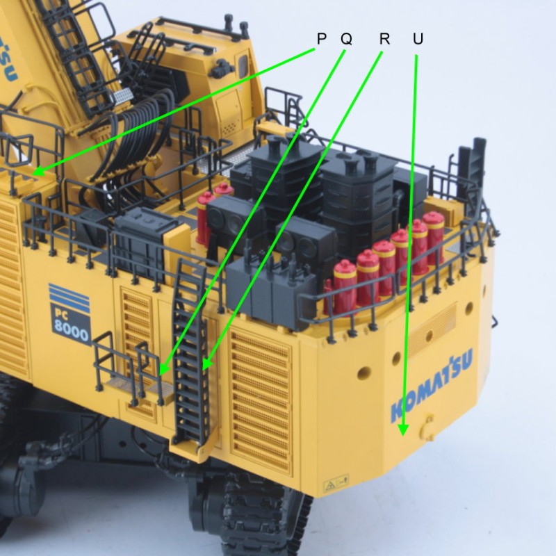 BYMO 25026/8 Komatsu PC8000-11 Diesel Mining Excavator with Front Shovel Yellow New 2022 - Scale 1:50