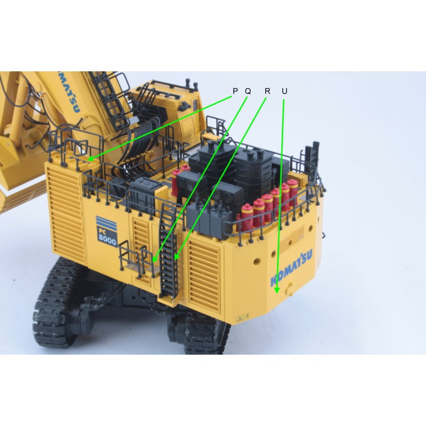 BYMO 25026/8 Komatsu PC8000-11 Diesel Mining Excavator with Front Shovel Yellow New 2022 - Scale 1:50