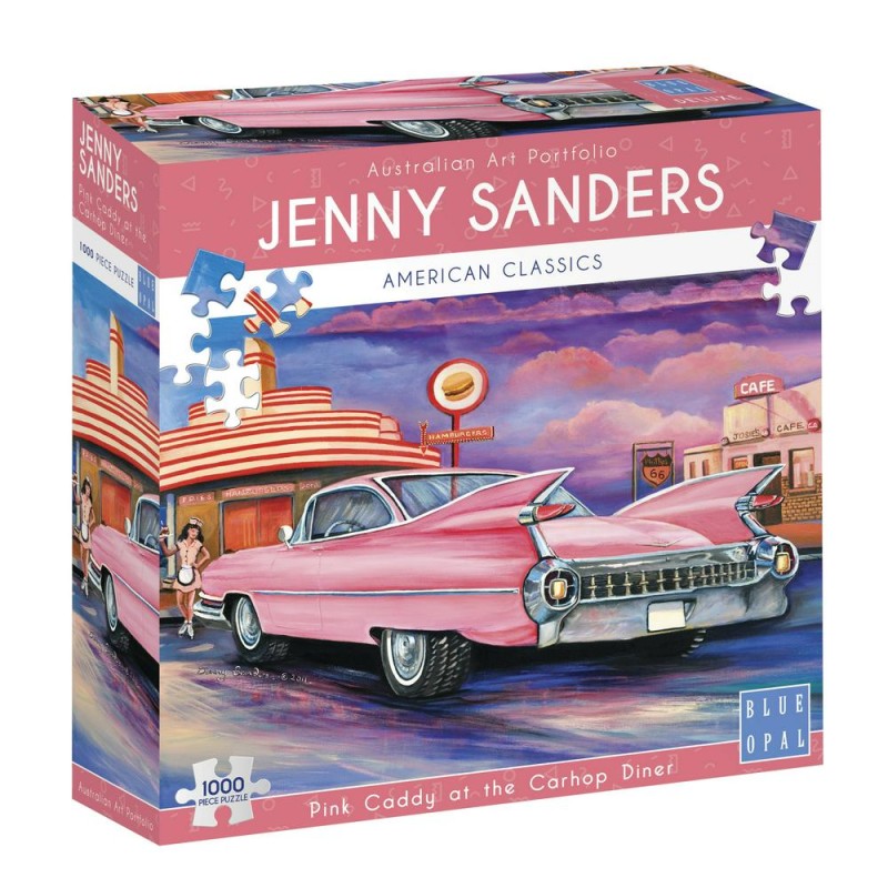 Blue Opal - Deluxe Jenny Sanders Pink Caddy at the Carhop Diner Puzzle - 1000 pieces
