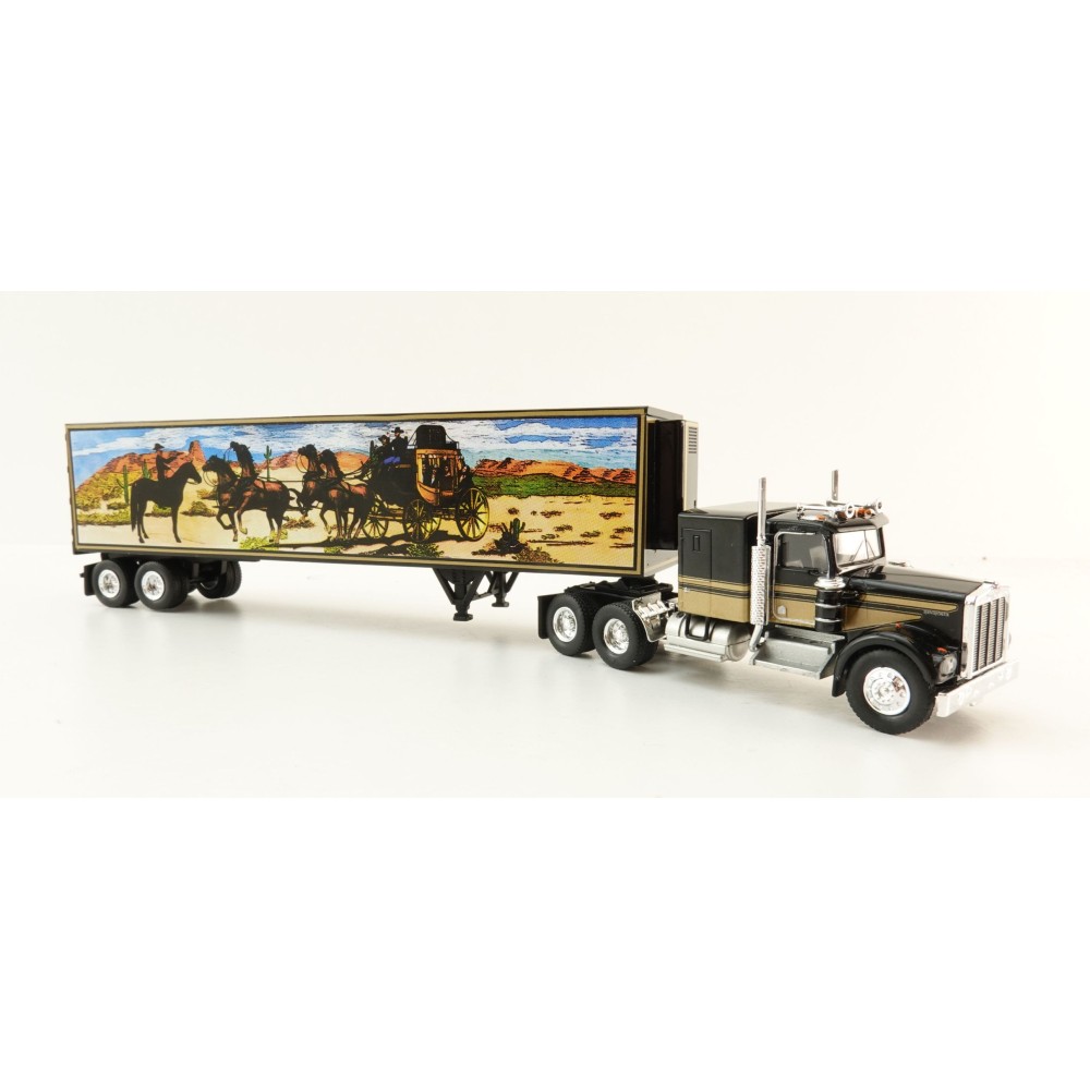 Brekina 86255 - Kenworth W925 6x4 Truck with Box Trailer Smokey and the Bandit - Scale 1:87