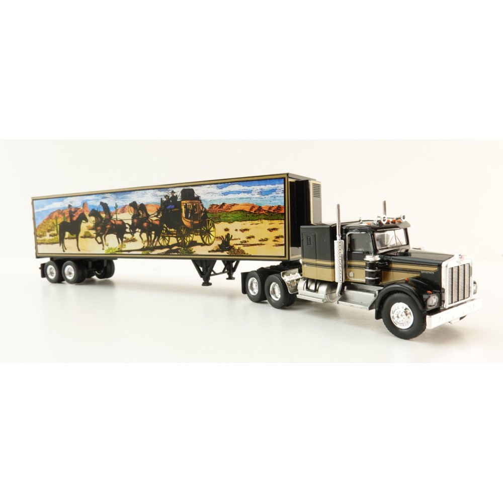 Brekina 86255 - Kenworth W925 6x4 Truck with Box Trailer Smokey and the Bandit - Scale 1:87