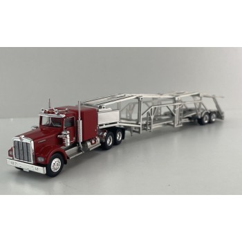 Brekina 86262 - Kenworth W900 6x4 Truck with Semi Car Transporter Trailer - Scale 1:87