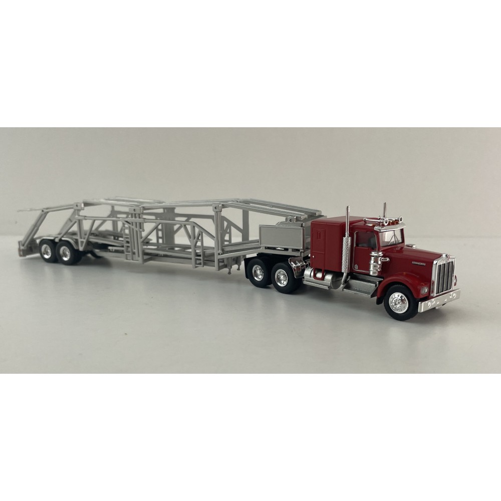 Brekina 86262 - Kenworth W900 6x4 Truck with Semi Car Transporter Trailer - Scale 1:87