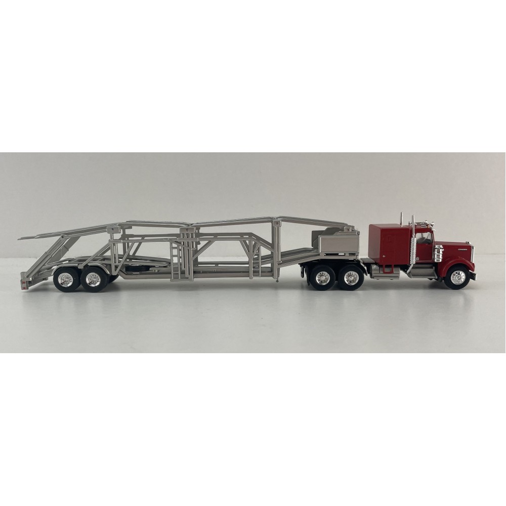 Brekina 86262 - Kenworth W900 6x4 Truck with Semi Car Transporter Trailer - Scale 1:87