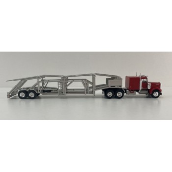 Brekina 86262 - Kenworth W900 6x4 Truck with Semi Car Transporter Trailer - Scale 1:87