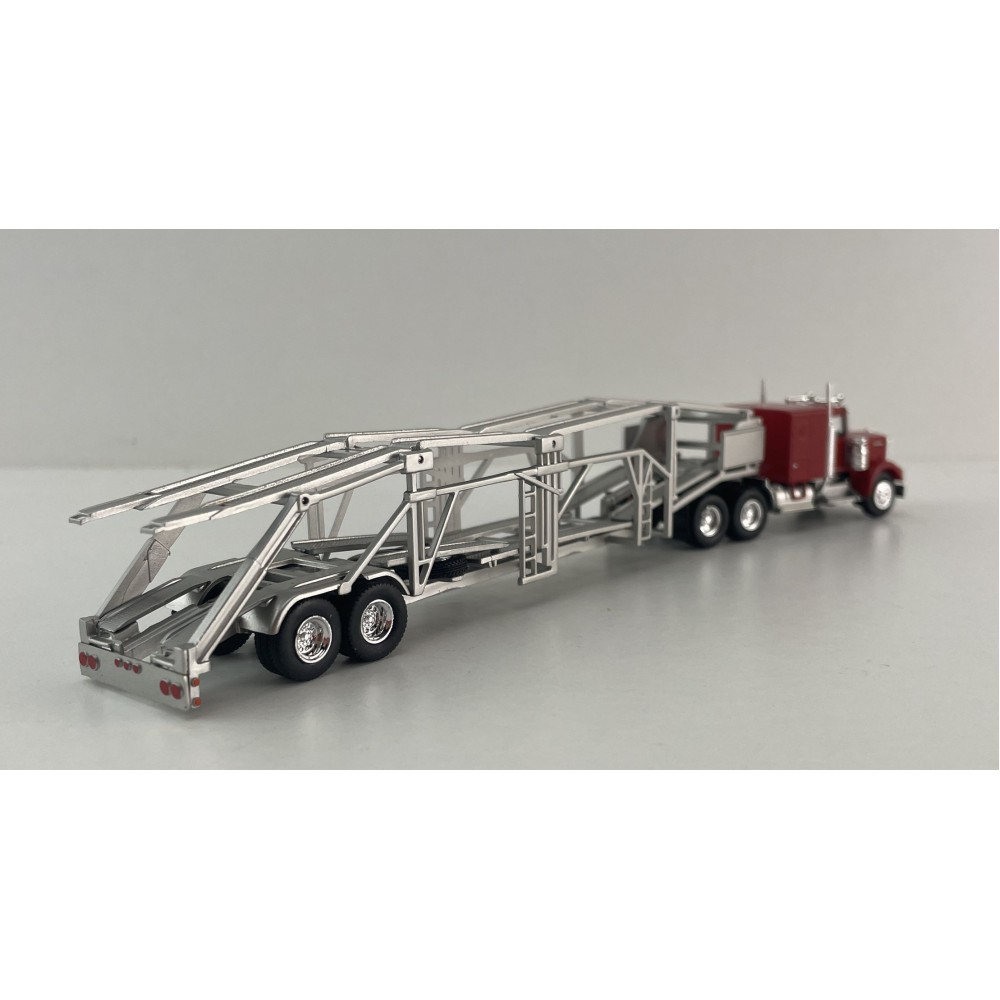 Brekina 86262 - Kenworth W900 6x4 Truck with Semi Car Transporter Trailer - Scale 1:87