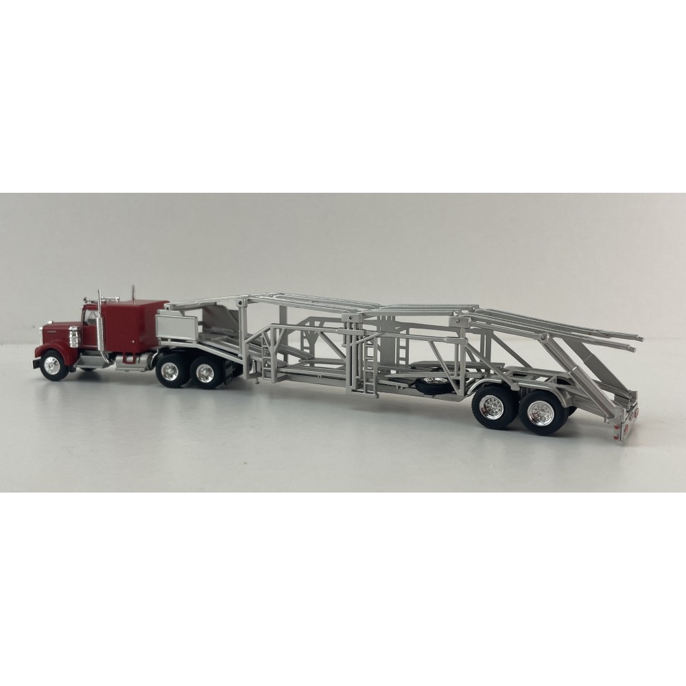 Brekina 86262 - Kenworth W900 6x4 Truck with Semi Car Transporter Trailer - Scale 1:87