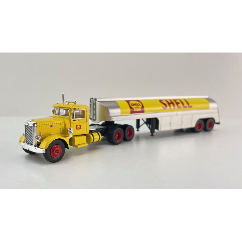 Brekina - Peterbilt 281 Prime Mover with Tank Trailer - Shell - Scale 1:87