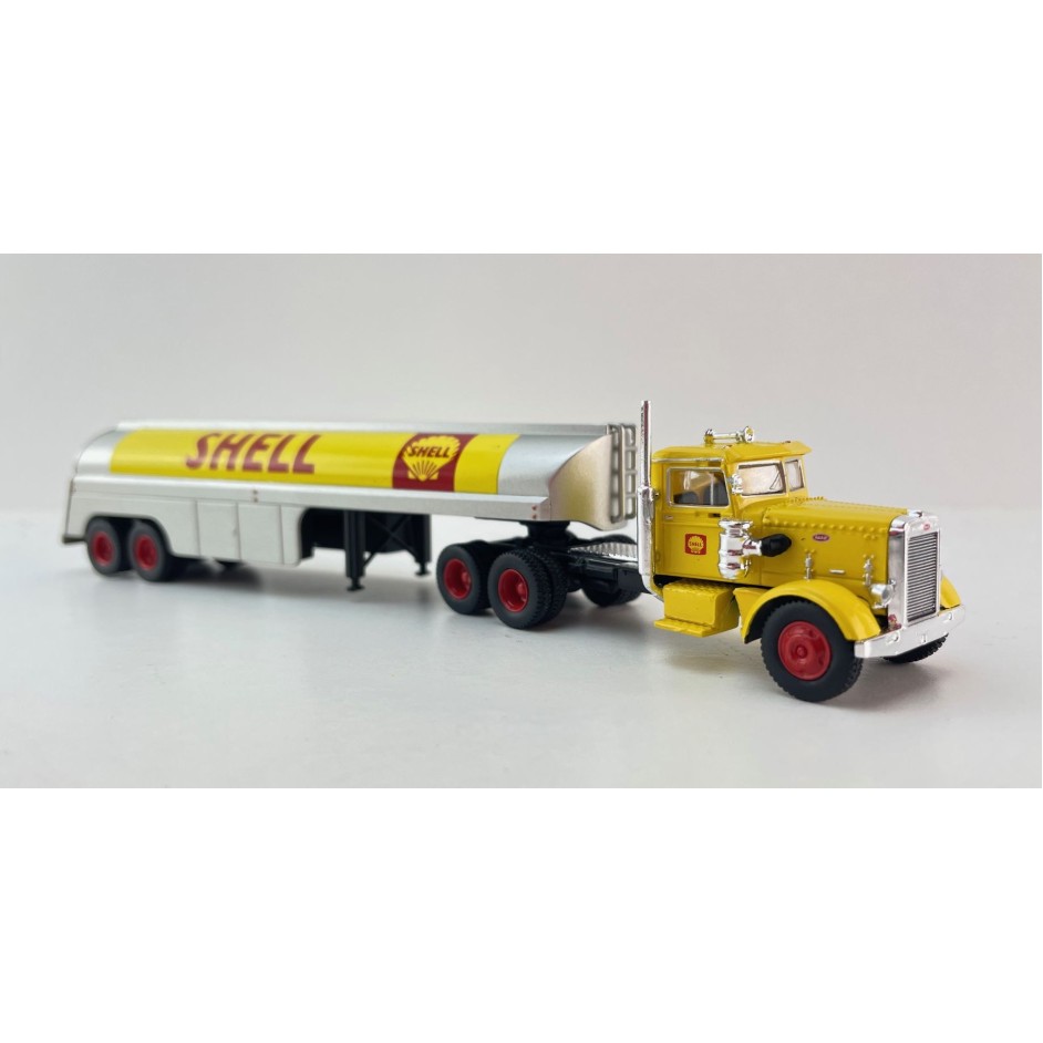 Brekina - Peterbilt 281 Prime Mover with Tank Trailer - Shell - Scale 1:87