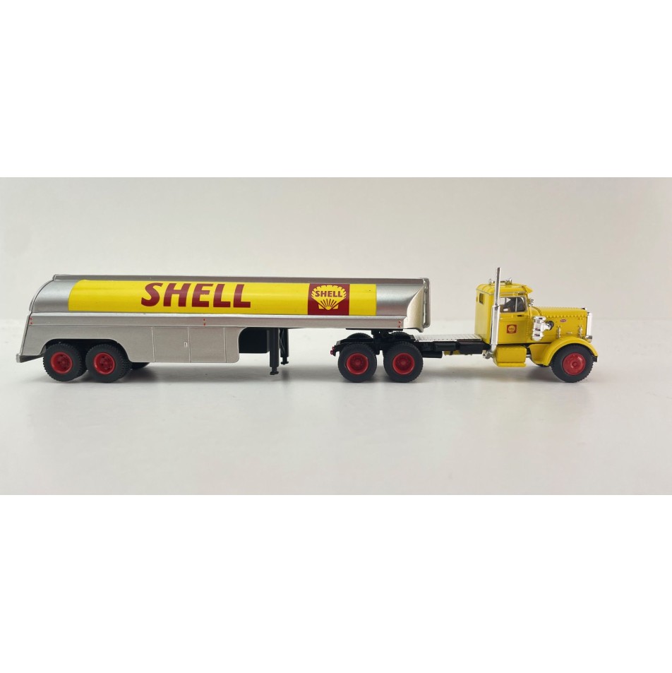 Brekina - Peterbilt 281 Prime Mover with Tank Trailer - Shell - Scale 1:87