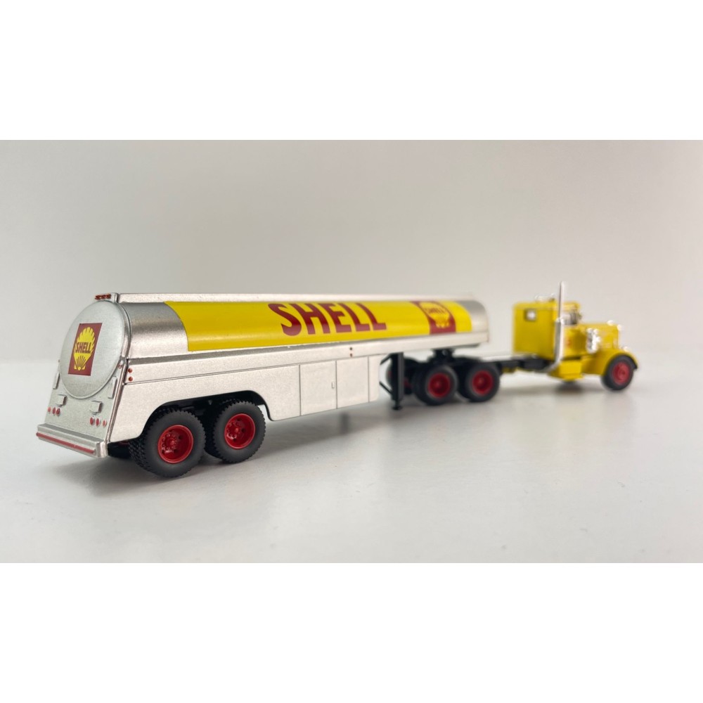Brekina - Peterbilt 281 Prime Mover with Tank Trailer - Shell - Scale 1:87