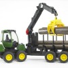Bruder 02133 - John Deere 1210E Forwarder With 4 Trunks and Grab - Scale 1:16