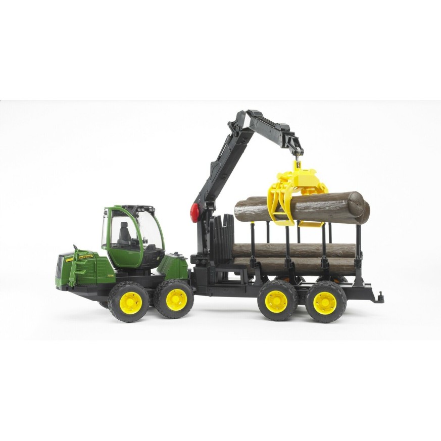 Bruder 02133 - John Deere 1210E Forwarder With 4 Trunks and Grab - Scale 1:16