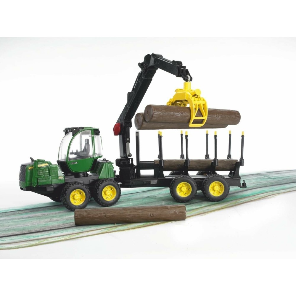Bruder 02133 - John Deere 1210E Forwarder With 4 Trunks and Grab - Scale 1:16