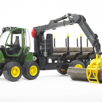 Bruder 02133 - John Deere 1210E Forwarder With 4 Trunks and Grab - Scale 1:16
