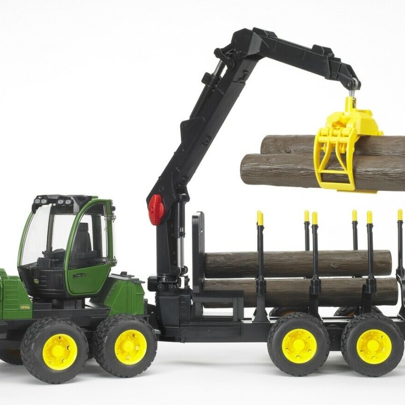 Bruder 02133 - John Deere 1210E Forwarder With 4 Trunks and Grab - Scale 1:16