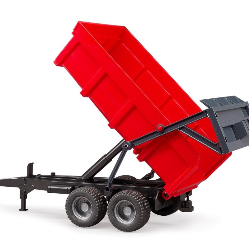Bruder 02211 - Tipping Trailer Dual Axle with Auto Tailgate Red - Scale 1:16