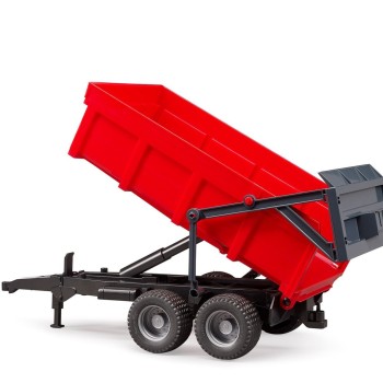 Bruder 02211 - Tipping Trailer Dual Axle with Auto Tailgate Red - Scale 1:16