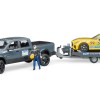 Bruder 02504 Dodge RAM 2500 Power Wagon Pickup Truck and Bruder Road Racing Team - Scale 1:16