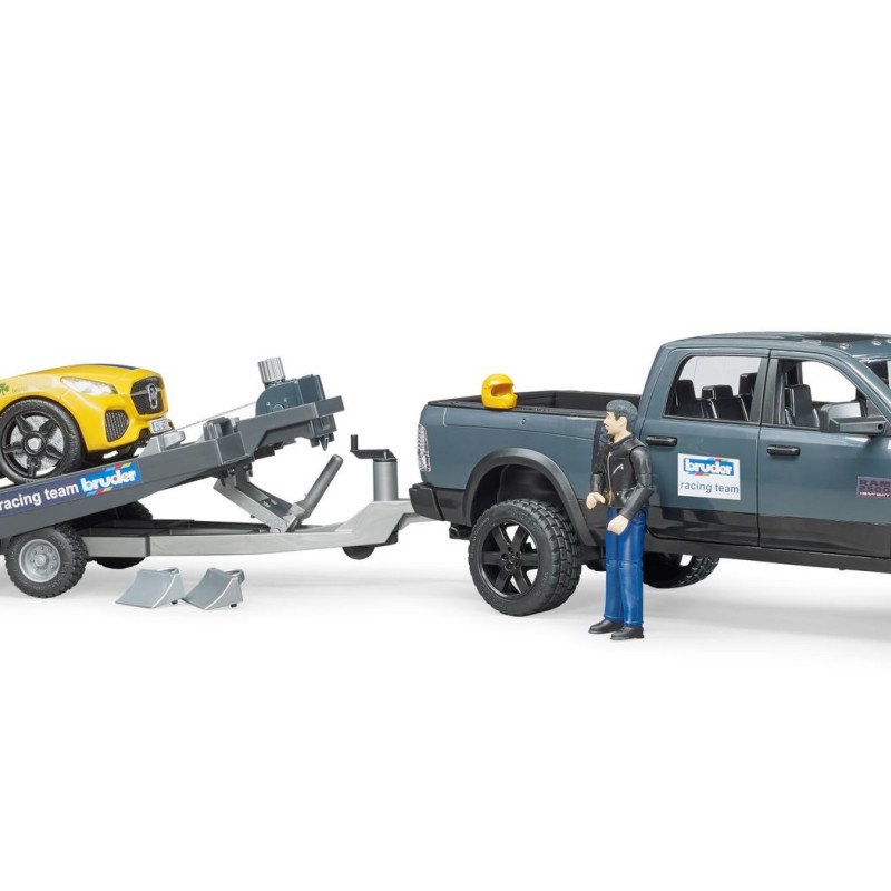 Bruder 02504 Dodge RAM 2500 Power Wagon Pickup Truck and Bruder Road Racing Team - Scale 1:16