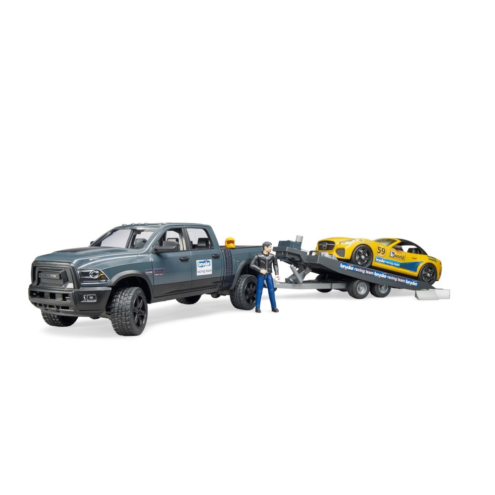 Bruder 02504 Dodge RAM 2500 Power Wagon Pickup Truck and Bruder Road Racing Team - Scale 1:16