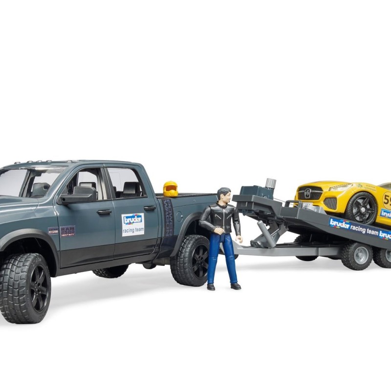 Bruder 02504 Dodge RAM 2500 Power Wagon Pickup Truck and Bruder Road Racing Team - Scale 1:16