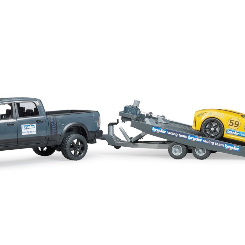 Bruder 02504 Dodge RAM 2500 Power Wagon Pickup Truck and Bruder Road Racing Team - Scale 1:16