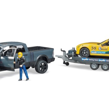 Bruder 02504 Dodge RAM 2500 Power Wagon Pickup Truck and Bruder Road Racing Team - Scale 1:16