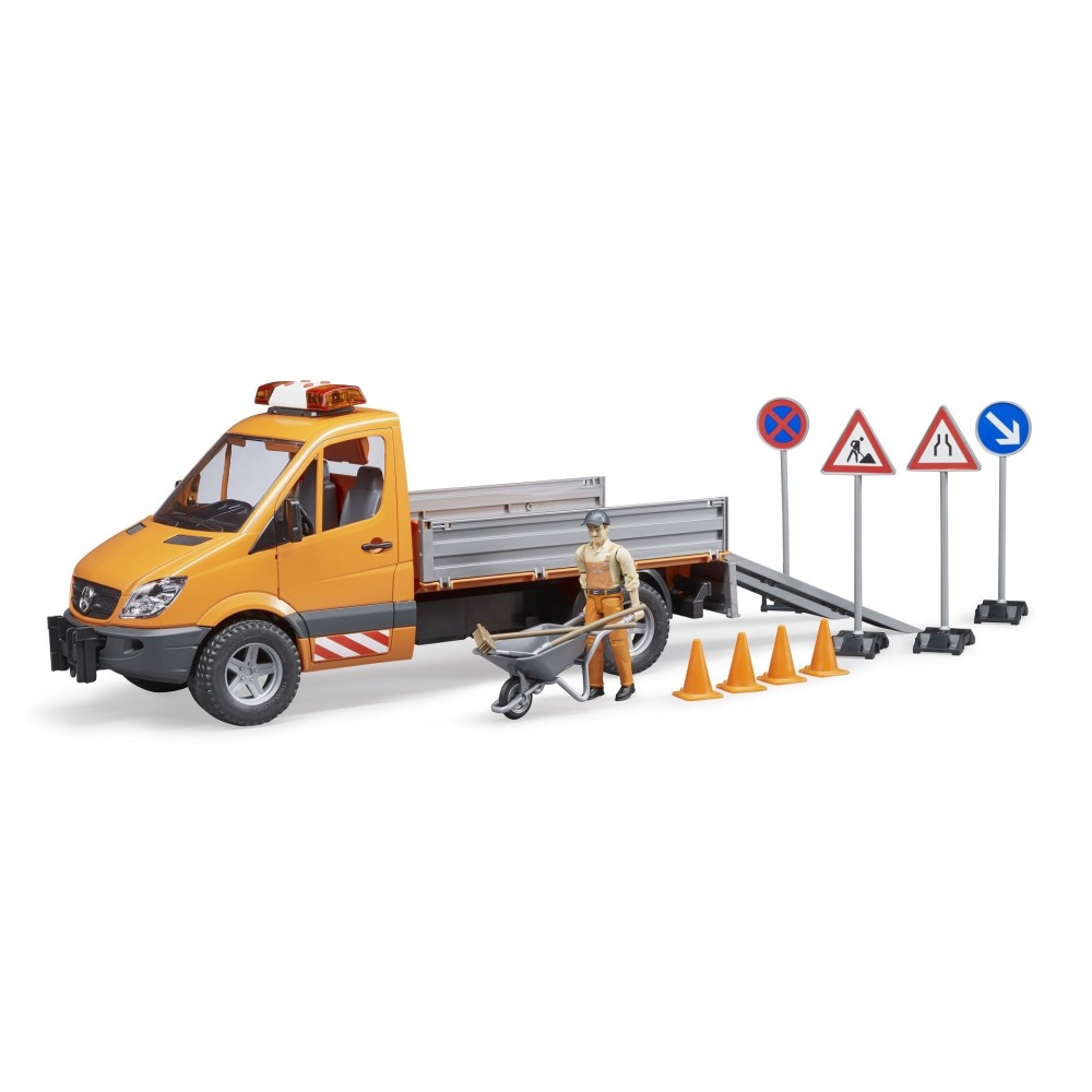 Bruder 02537 - Mercedes Benz Sprinter Municipal Vehicle with Driver and Accessories - Scale 1:16