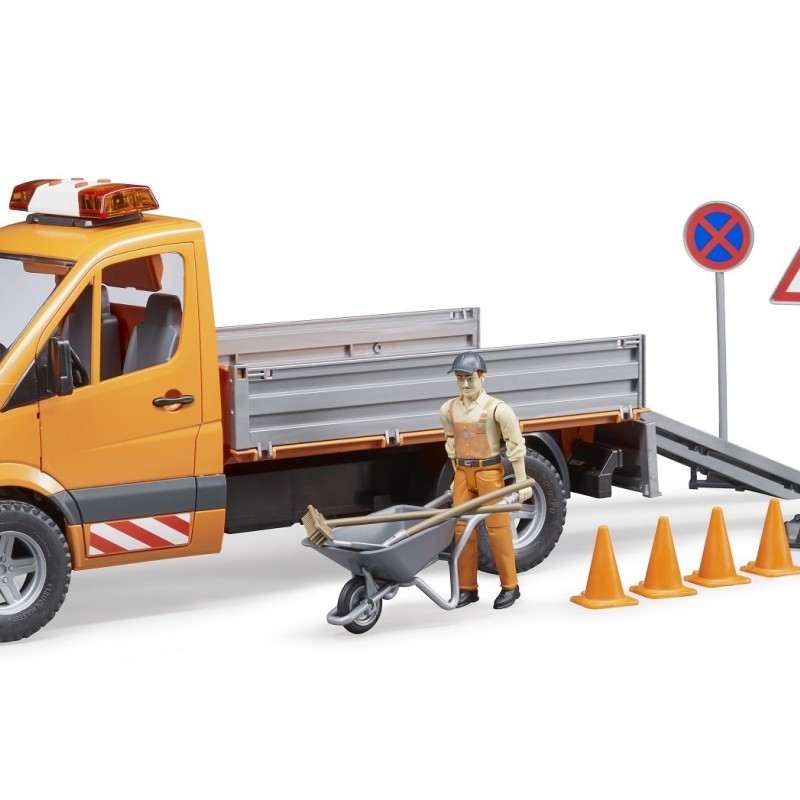 Bruder 02537 - Mercedes Benz Sprinter Municipal Vehicle with Driver and Accessories - Scale 1:16