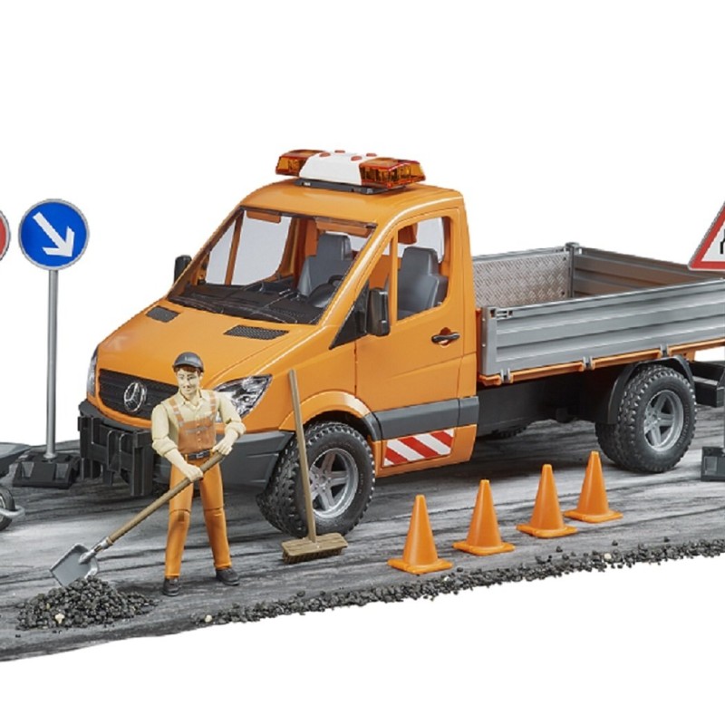 Bruder 02537 - Mercedes Benz Sprinter Municipal Vehicle with Driver and Accessories - Scale 1:16