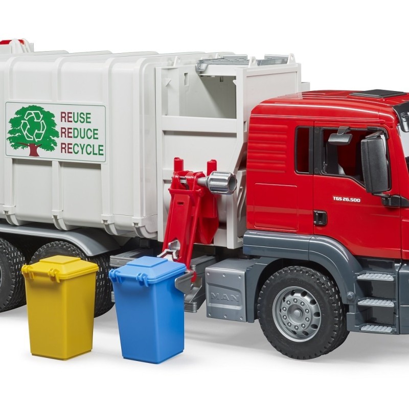 Bruder 03761 - MAN TGS Side Loading Garbage Truck - Scale 1:16 