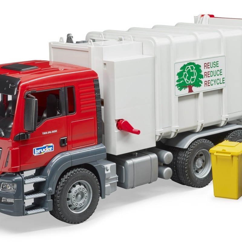 Bruder 03761 - MAN TGS Side Loading Garbage Truck - Scale 1:16 