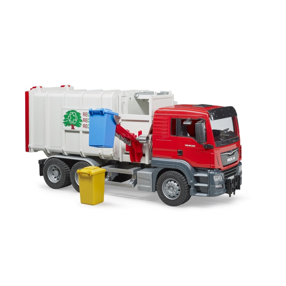 Bruder 03761 - MAN TGS Side Loading Garbage Truck - Scale 1:16 