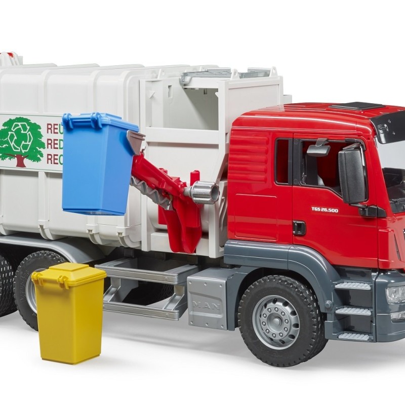 Bruder 03761 - MAN TGS Side Loading Garbage Truck - Scale 1:16 