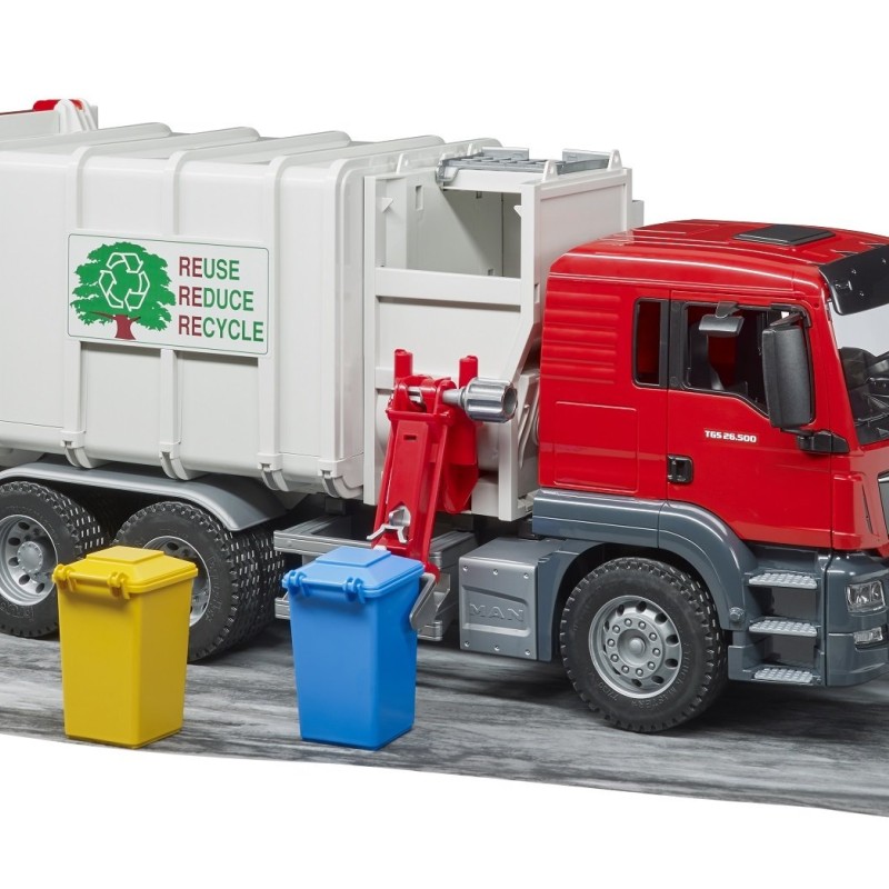 Bruder 03761 - MAN TGS Side Loading Garbage Truck - Scale 1:16 