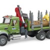 Bruder 02824 - MACK Granite Timber truck with loading crane and 3 trunks - Scale 1:16