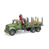 Bruder 02824 - MACK Granite Timber truck with loading crane and 3 trunks - Scale 1:16