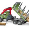 Bruder 02824 - MACK Granite Timber truck with loading crane and 3 trunks - Scale 1:16