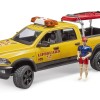 Bruder 02506 - RAM 2500 Wagon Lifeguard with Figure, Stand Up Paddle Board - Scale 1:16