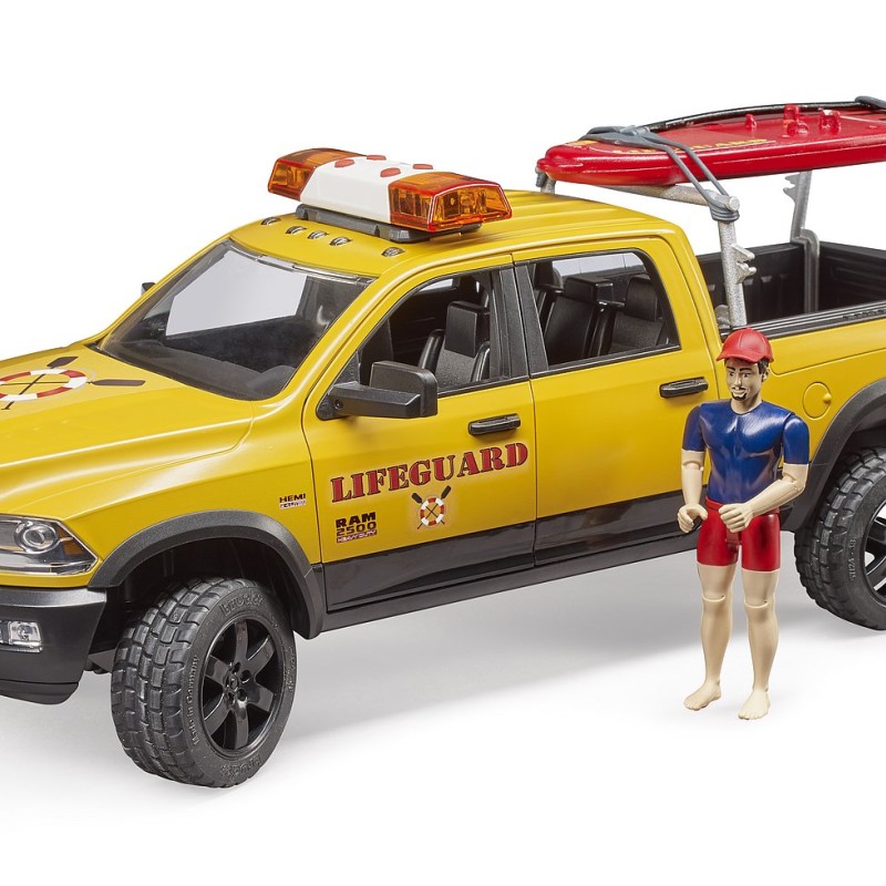 Bruder 02506 - RAM 2500 Wagon Lifeguard with Figure, Stand Up Paddle Board - Scale 1:16