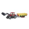Bruder 03198 - Case IH Optum 300 CVX Tractor with Front Loader and Bailer Trailer - 1:16 Scale
