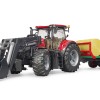 Bruder 03198 - Case IH Optum 300 CVX Tractor with Front Loader and Bailer Trailer - 1:16 Scale