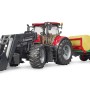 Bruder 03198 - Case IH Optum 300 CVX Tractor with Front Loader and Bailer Trailer - 1:16 Scale