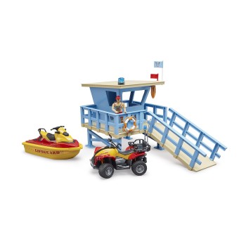 Bruder 62780 - bworld Life Guard Station mit Quad Bike und Personal Water Craft - Scale 1:16