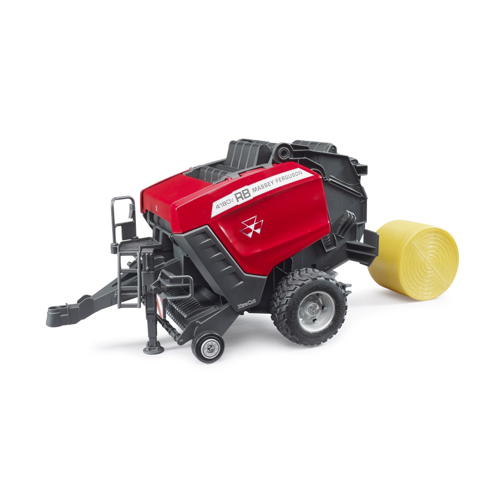 Bruder 02039 - Massey Ferguson Round Baler RB 4180 V with 2x Straw Bales - Scale 1:16