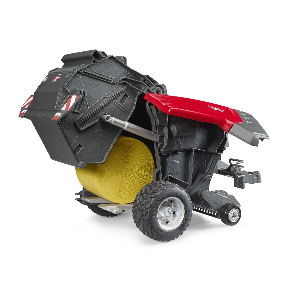 Bruder 02039 - Massey Ferguson Round Baler RB 4180 V with 2x Straw Bales - Scale 1:16